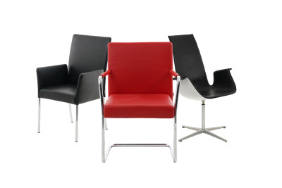 Vitra Aluminium Group EA 108 Silla de Reunion Piel / Negro