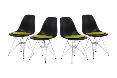 Vitra Eames Silla auxiliar de plástico DSR / Negra