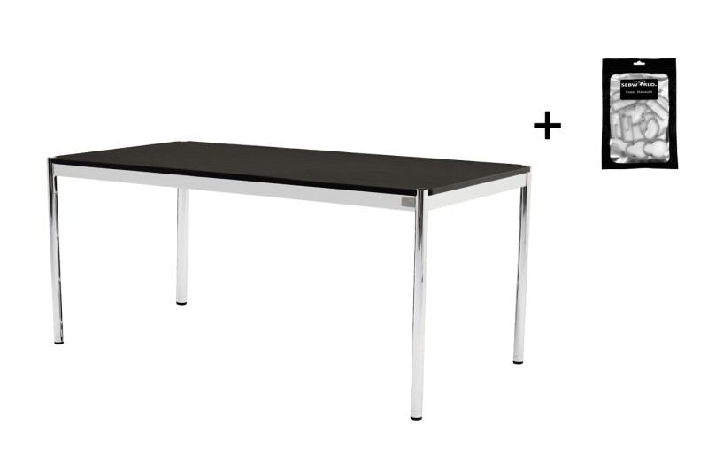 USM Haller Schreibtisch Holz / Schwarz 175 x 75 cm