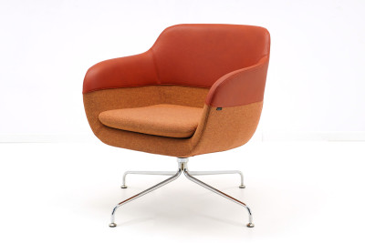 Brunner Crona 6361 Besucherstuhl Leder / Stoff / Rot / Orange