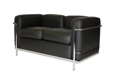 Cassina LC2 Le Corbusier 2-er Sofa Leder / Schwarz Cassina LC2 Le Corbusier 2-er Sofa Leder / Schwarz