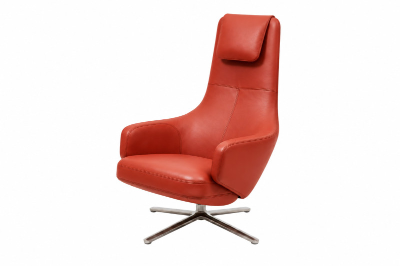 Vitra Repos Sessel Leder / Rot