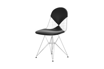 Vitra Eames Wire Chair DKR Leder / Schwarz
