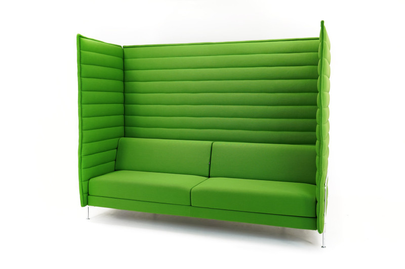 Vitra Alcove xtra Highback Three-Seater Stoff / Grün