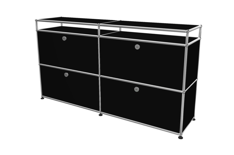 USM Haller Sideboard with Glass Shelves Pure White RAL 9010