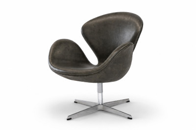 Fritz Hansen Swan Vintage Chair Leder / Grau