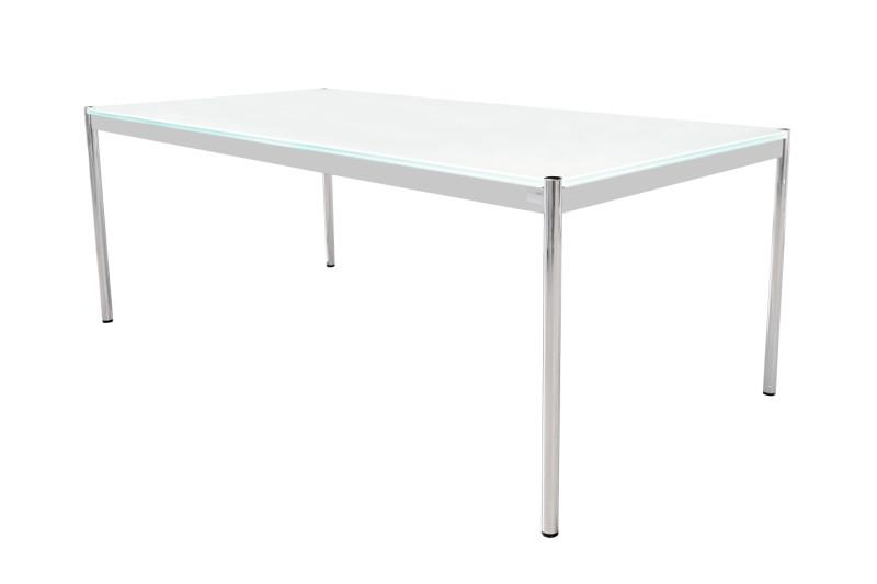 USM Haller Escritorio / Mesa de Conferencia Cristal / Blanco 200 x 100 cm