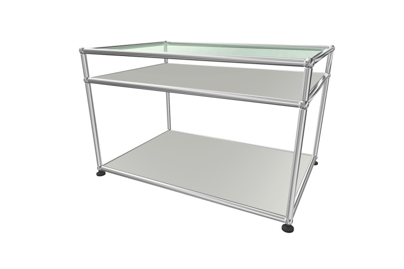 USM Haller Beistelltisch Klarglas 75 x 50 cm