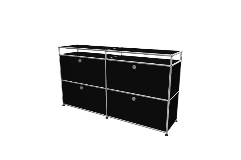 USM Haller Sideboard with Glass Shelves Pure White RAL 9010