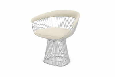 Knoll International Platner Arm Chair Stoff / Cremeweiß