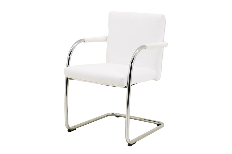 Vitra VisaSoft Freischwinger Leder / Weiß *nicht stapelbar*