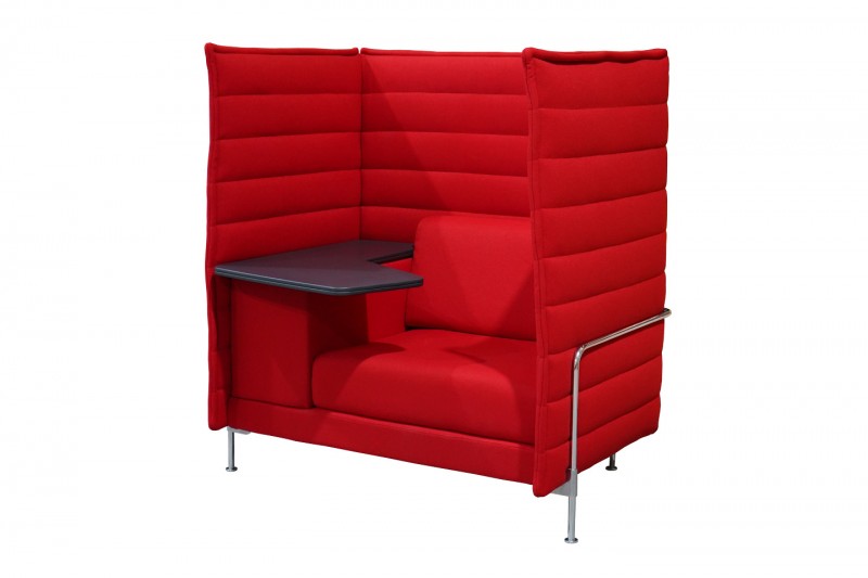 Vitra Alcove Highback Work Sofa Fabric / Red