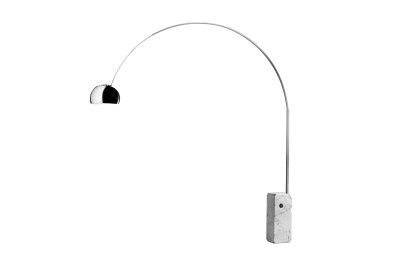 Flos Arco Stehlampe mit Marmorfuß / Weiß