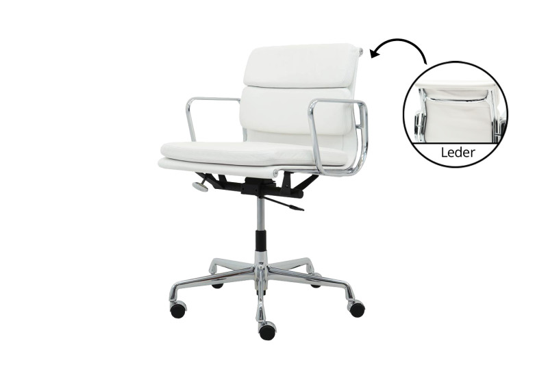 Vitra EA 217 Leder / Weiß / Creme