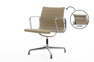 Vitra EA 107 Leather / beige *non-swivel*