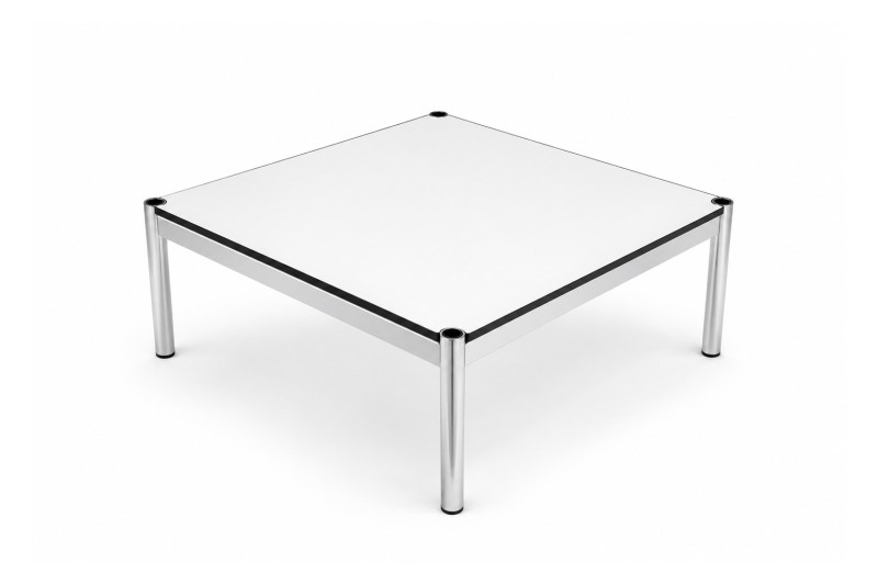 USM Haller Beistelltisch Kunstharz / Perlgrau / Weiß 75 x 75 cm
