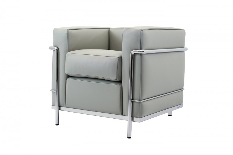 Cassina LC2 Le Corbusier Leunstoel Leder / Grijs / Grigio