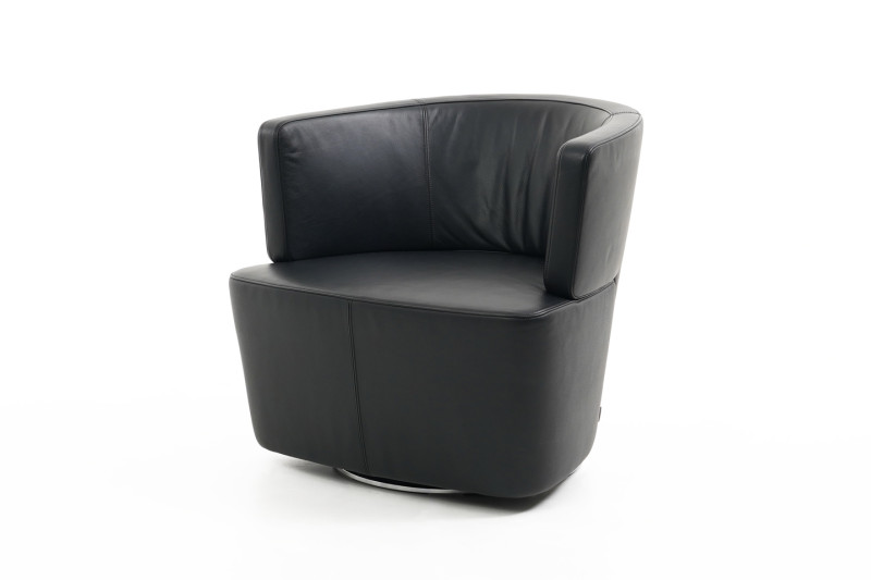 Fauteuil Walter Knoll Drift cuir / blanc *pivotant*
