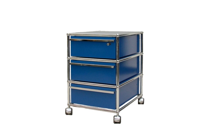 USM Haller Caisson roulant bleu gentiane RAL 5010