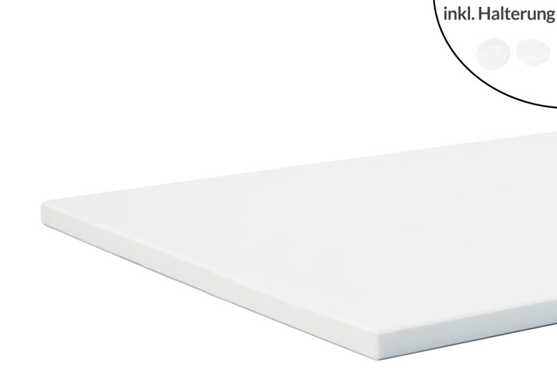 Abdeckplatte Agglo Micro Sivec / Weiß für 50 cm Tiefe