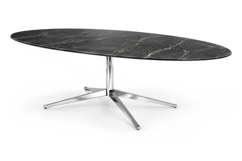 Knoll Florence Conference Table Marble / Black / White 243 x 136 cm