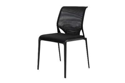 Vitra MedaSlim Besucherstuhl Stoff / Netz / schwarz