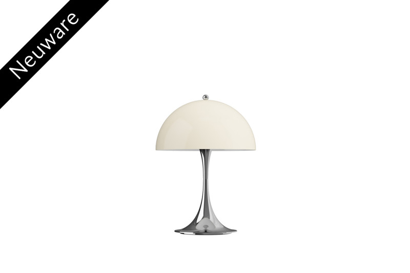 Louis Poulsen Panthella V3 Mini 250 Portable (In- & Outdoor) Tischlampe / Chrome Opal Beige