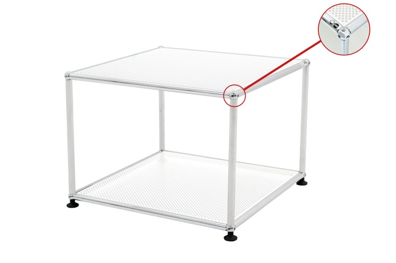 USM Haller Side Table Perforated / Pure White RAL 9010