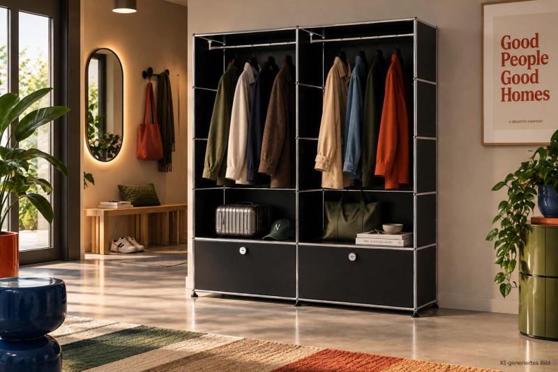 USM Haller Garderobenschrank mit Klapptüren Tiefe 35 cm