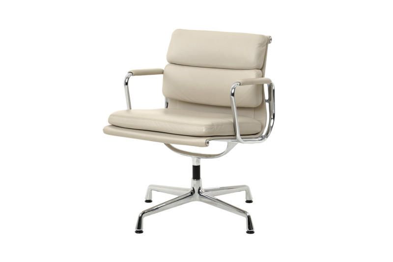 Vitra EA 208 Leder Premium / Beige *mit Lederauflagen & drehbar*