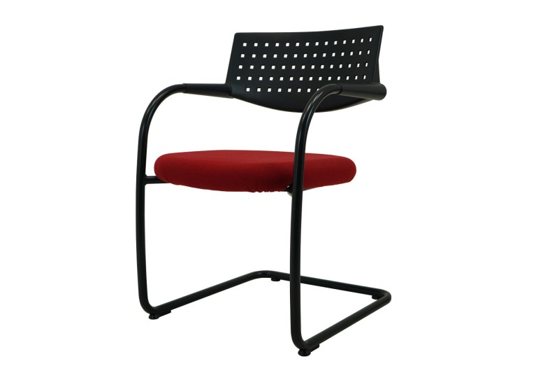 Vitra VisaVis Chaise Cantilever Tissu / Rouge