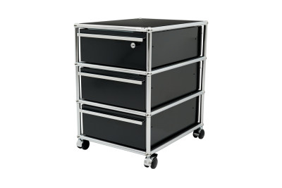 USM Haller Rollcontainer Graphitschwarz RAL 9011 ohne Materialeinsatz
