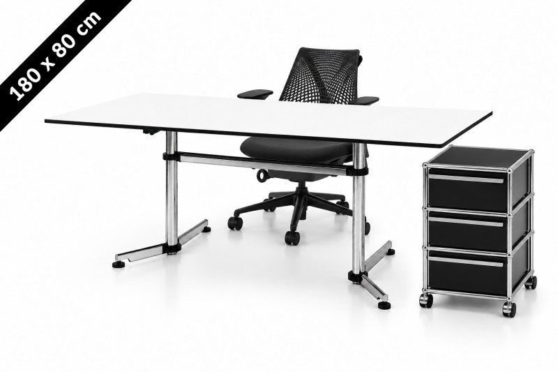 USM Kitos Tisch - USM Haller Rollcontainer - Herman Miller Sayl - 180 x 80 cm