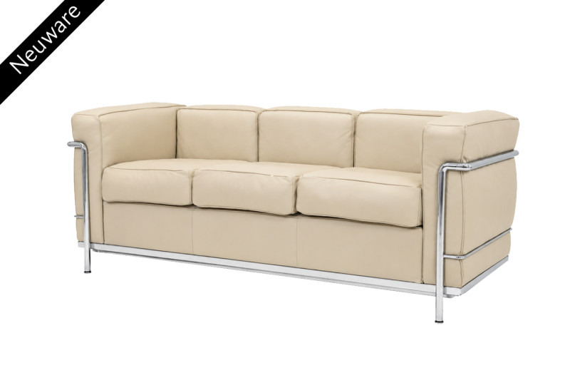 Cassina LC2 Le Corbusier 3-er Sofa Leder / Beige