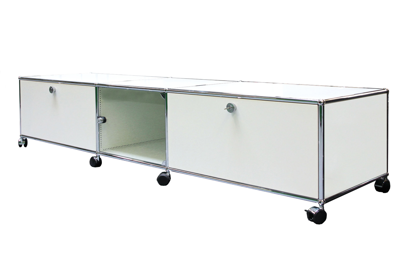 Usm Haller Tv Board Lowboard With Glass Door Pure White Ral 9010 Tv Boards Usm Haller Design Classics English