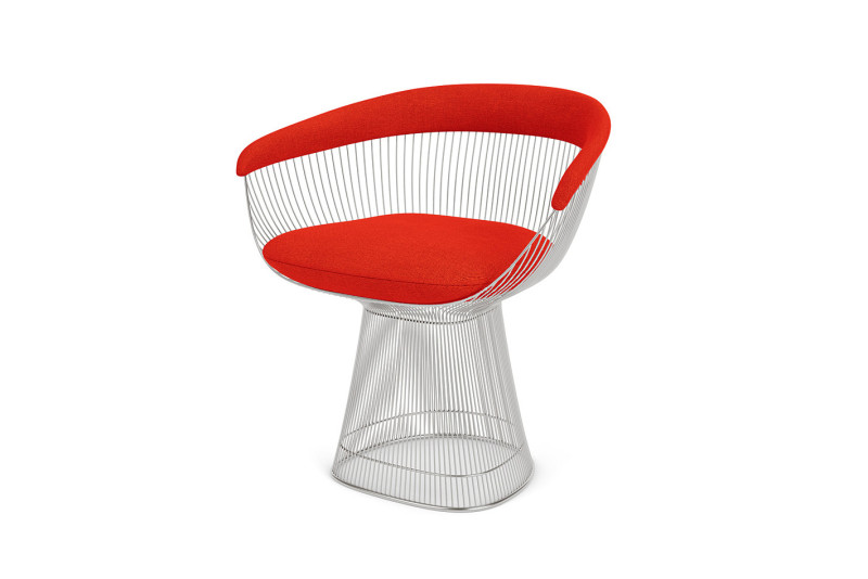 Knoll International Platner Arm Chair fabric / red