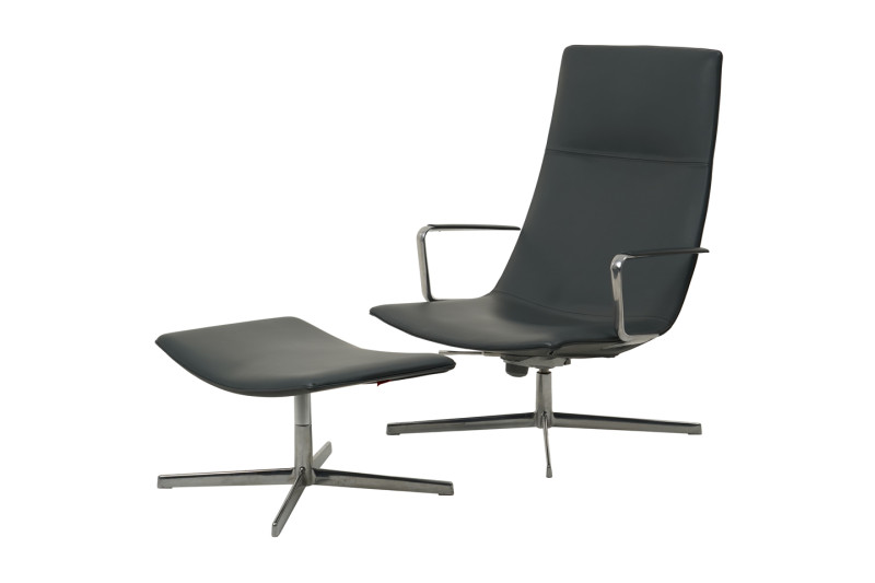 Arper Catifa 70 Sessel & Ottomane Leder / Grau