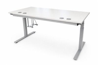 Schreibtisch elektr. höhenverstellbar / Weiß 180 x 90 cm