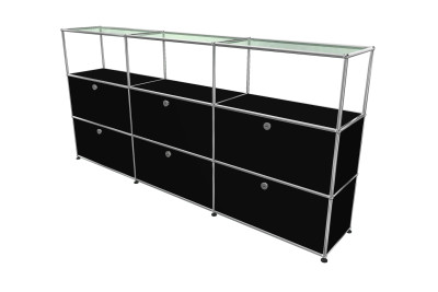 USM Haller Sideboard mit Glastablaren USM Haller Sideboard mit Glastablaren