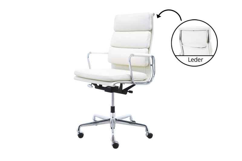 Vitra Soft PAd EA 219 Office Swivel Chair Leather / White