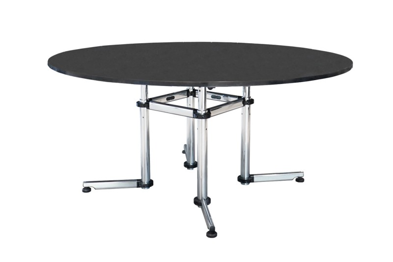 USM Kitos Mesa de reuniones Granito / Negro Ø 159 cm