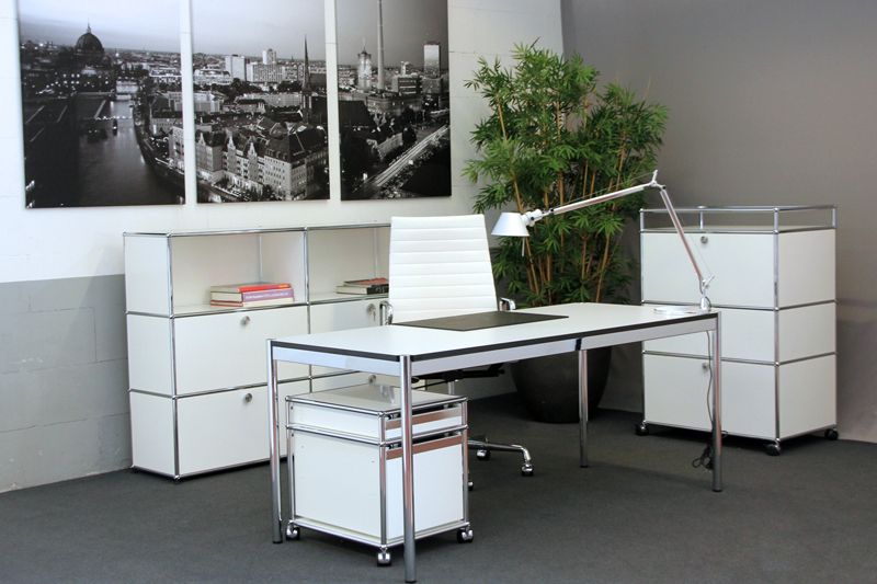 USM Haller Schreibtisch Kunstharz / Perlgrau 175 x 75 cm