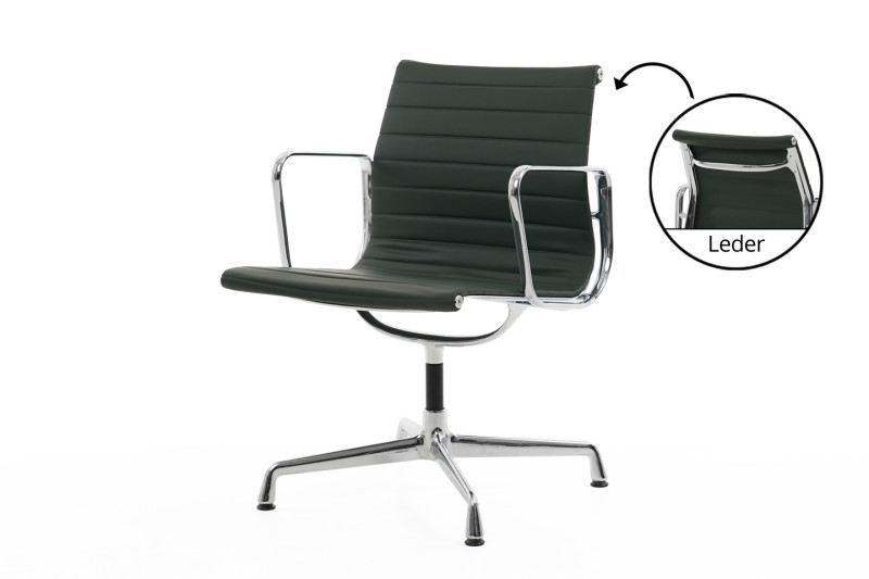 Vitra EA 107 Cuir / Vert *non pivotant*