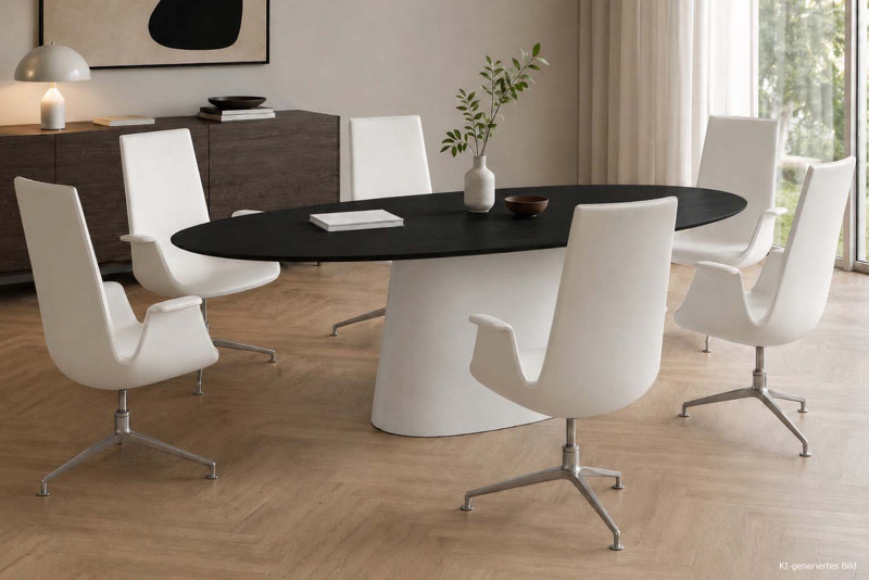 Interstuhl Silver 856S Mesa de reuniones / Cristal 300 x 140 cm