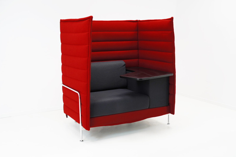 Vitra Alcove Work Sofa Stoff / Rot / Grau