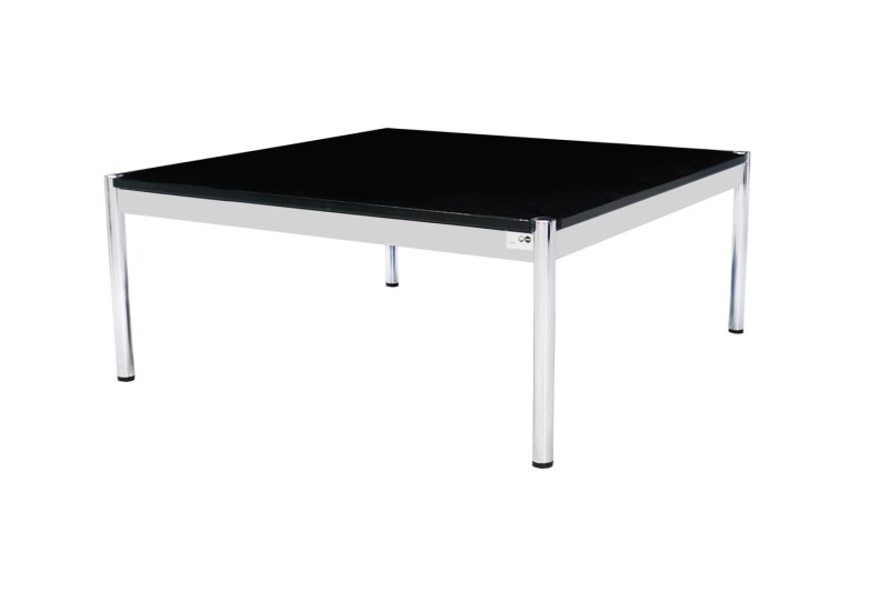 USM Haller Mesa Auxiliar Cristal / Negro 100 x 100 cm