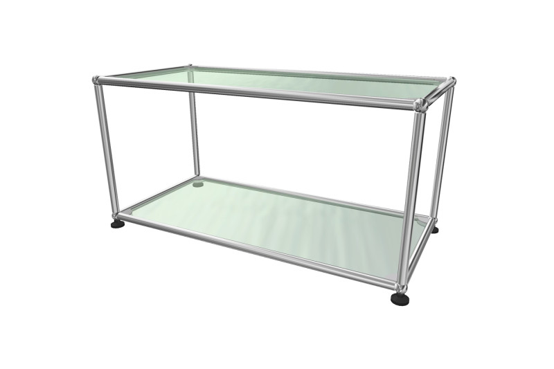 USM Haller Beistelltisch Klarglas 75 x 35 cm