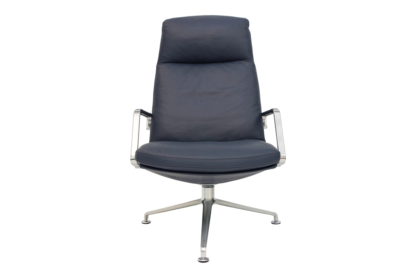 walter knoll fk 86 lounge chair leather  blue