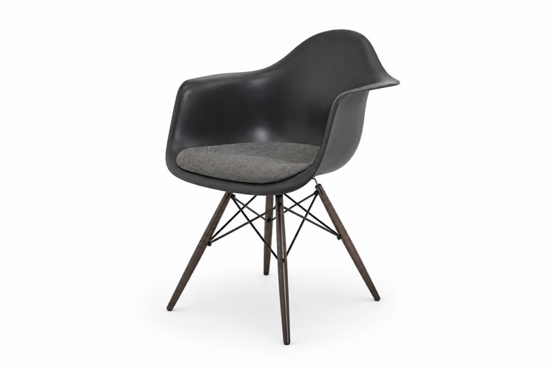 Vitra Eames Plastic Armchair RE DAW Kunststoff / Stoff / Dunkelgrau