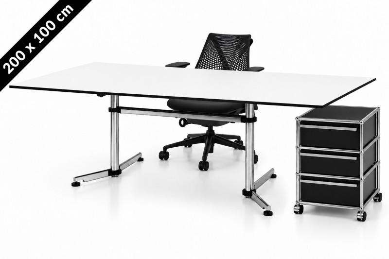 USM Kitos Tisch - USM Haller Rollcontainer - Herman Miller Sayl - 200 x 100 cm